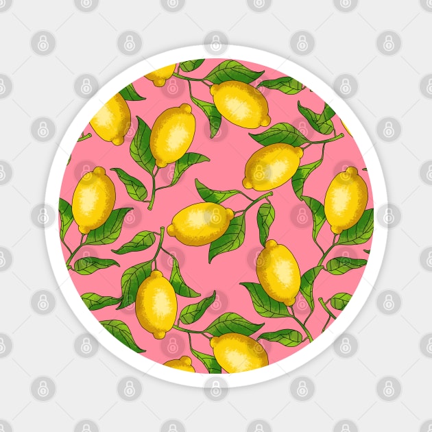 Lemons Pattern Magnet by okpinsArtDesign